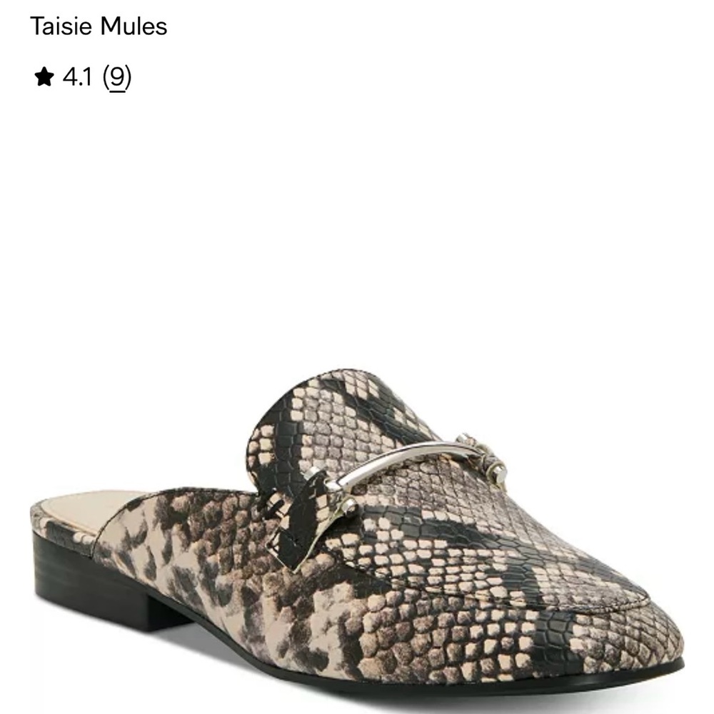 Enzo Angiolini Taisie Black and Cream Patterned Mules. NIB size 9.5